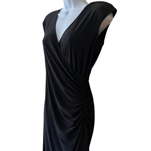 Ralph Lauren Dresses & Skirts - Ralph Lauren | Black Midi Dress | Side Ruching and Shoulder Accent